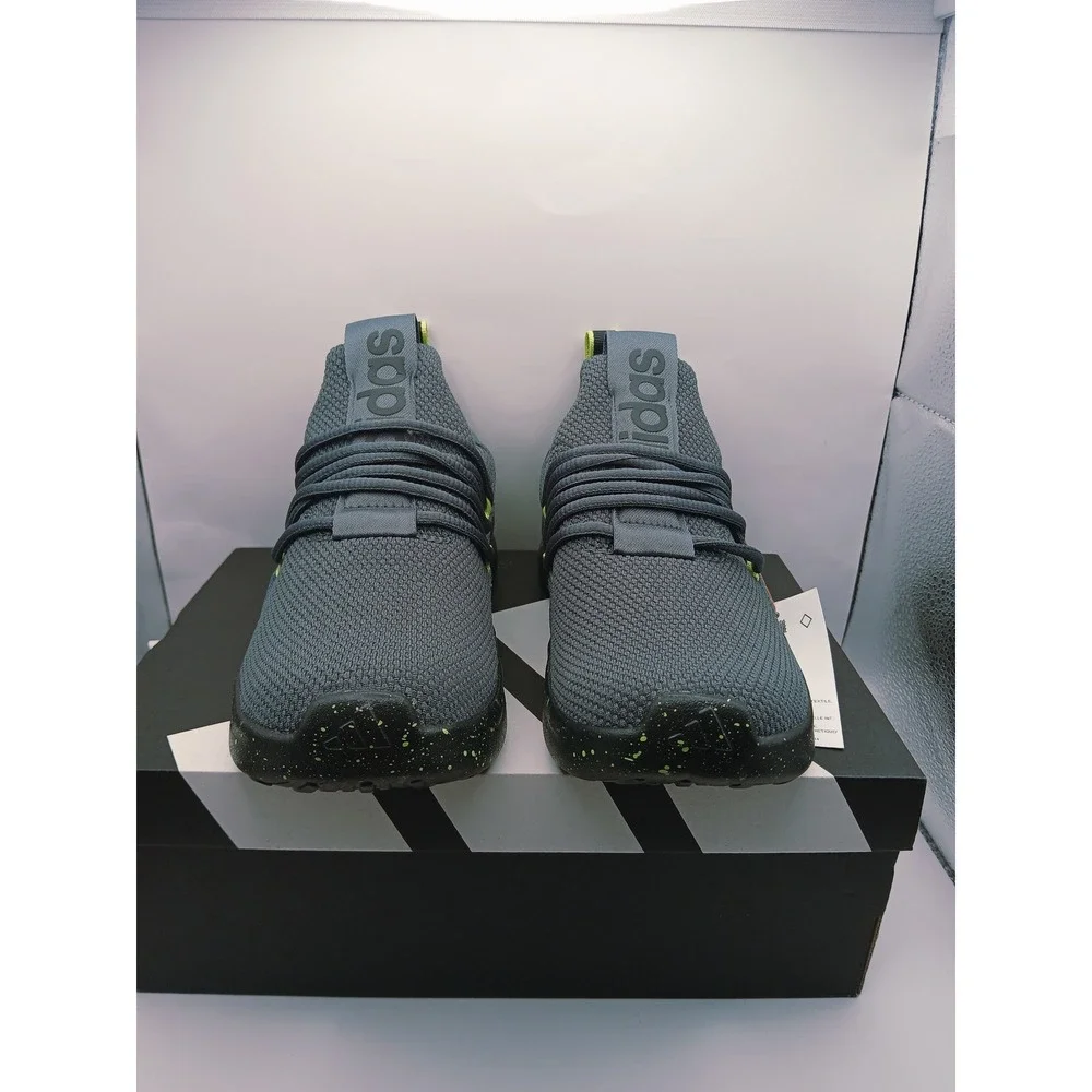 Adidas Lite Racer Adapt 7.0‎ K Kids Gray Black Lime Green Sneakers JR0814 Size 3